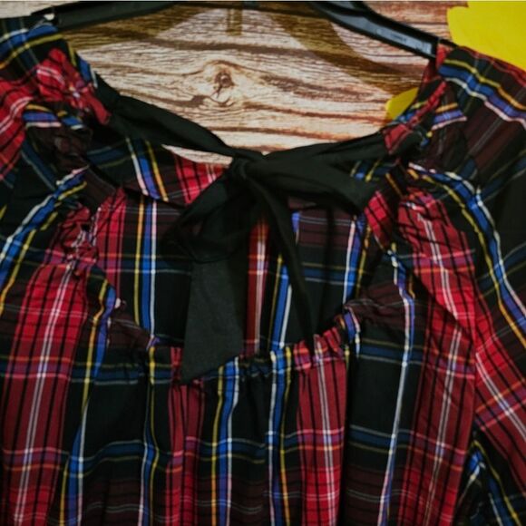 Draper James bow back dress women's small plaid NWT - Picture 4 of 8